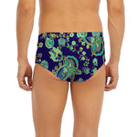 Blue Bohemian Paisley Pattern Print Men's Briefs