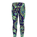 Blue Bohemian Paisley Pattern Print Men's Leggings