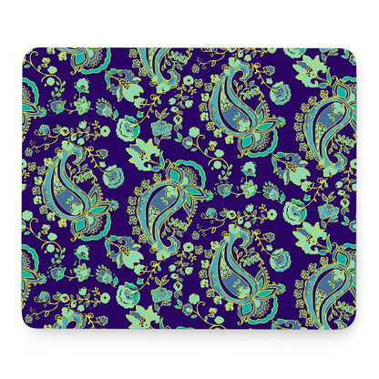 Blue Bohemian Paisley Pattern Print Mouse Pad
