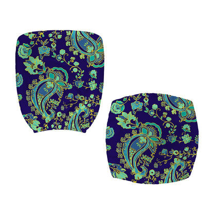 Blue Bohemian Paisley Pattern Print Office Chair Cover