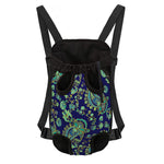 Blue Bohemian Paisley Pattern Print Pet Carrier Backpack