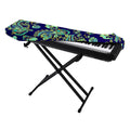 Blue Bohemian Paisley Pattern Print Piano Keyboard Cover