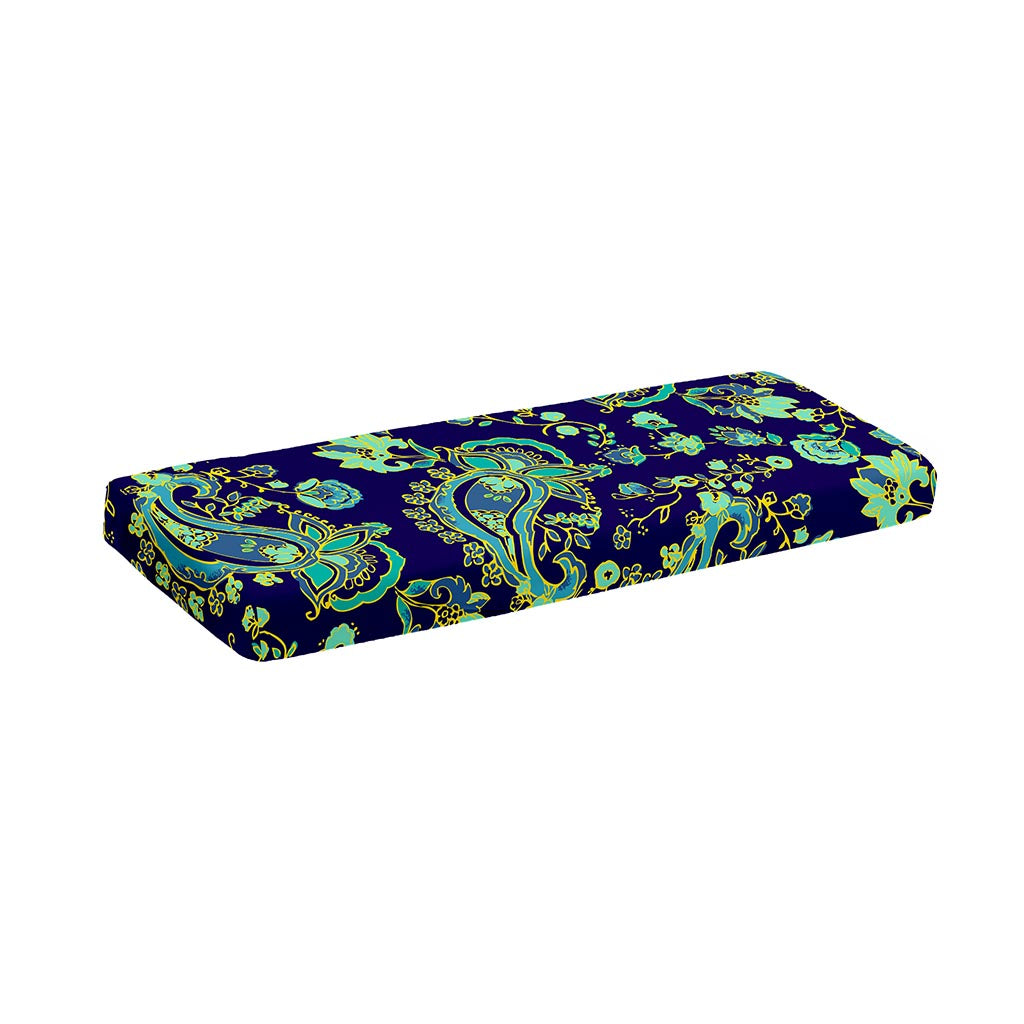 Blue Bohemian Paisley Pattern Print Piano Keyboard Cover