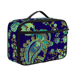 Blue Bohemian Paisley Pattern Print Portable Lunch Bag