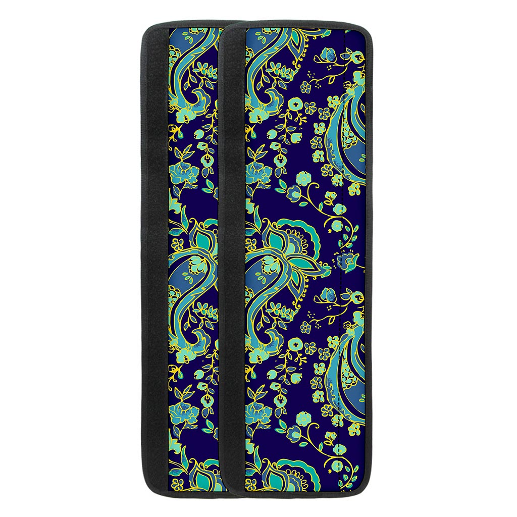 Blue Bohemian Paisley Pattern Print Refrigerator Handle Covers