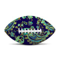 Blue Bohemian Paisley Pattern Print Rugby Ball