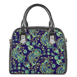 Blue Bohemian Paisley Pattern Print Shoulder Handbag