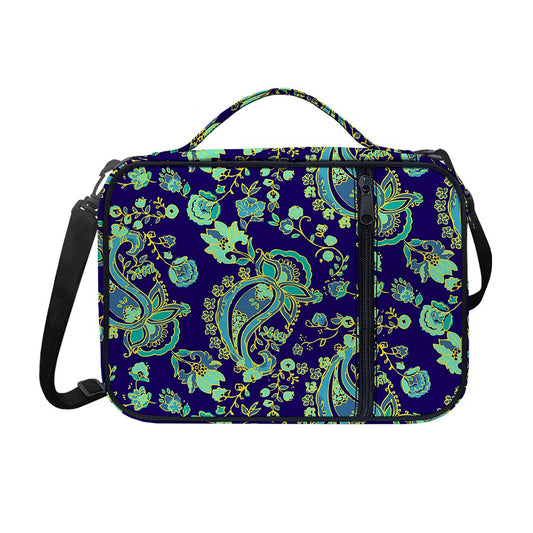 Blue Bohemian Paisley Pattern Print Shoulder Strap Bible Bag