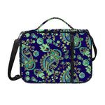 Blue Bohemian Paisley Pattern Print Shoulder Strap Bible Bag