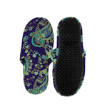 Blue Bohemian Paisley Pattern Print Slippers