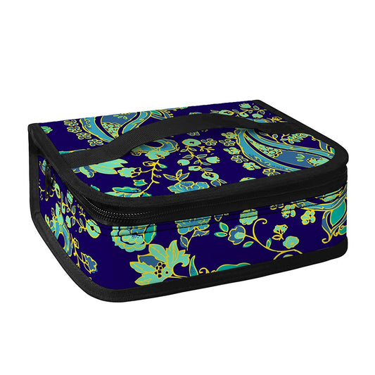 Blue Bohemian Paisley Pattern Print Small Lunch Bag