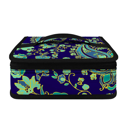 Blue Bohemian Paisley Pattern Print Small Lunch Bag