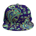 Blue Bohemian Paisley Pattern Print Snapback Cap