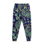 Blue Bohemian Paisley Pattern Print Sweatpants