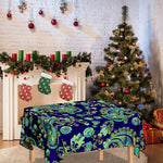 Blue Bohemian Paisley Pattern Print Tablecloth