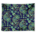 Blue Bohemian Paisley Pattern Print Tapestry
