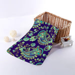 Blue Bohemian Paisley Pattern Print Towel