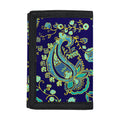 Blue Bohemian Paisley Pattern Print Trifold Wallet