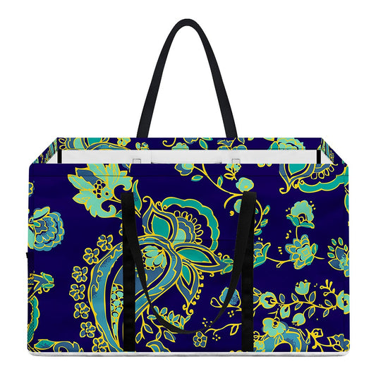 Blue Bohemian Paisley Pattern Print Utility Tote Bag