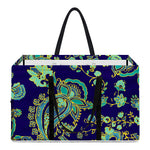 Blue Bohemian Paisley Pattern Print Utility Tote Bag