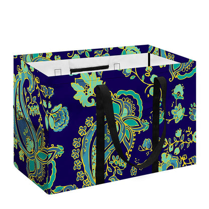 Blue Bohemian Paisley Pattern Print Utility Tote Bag