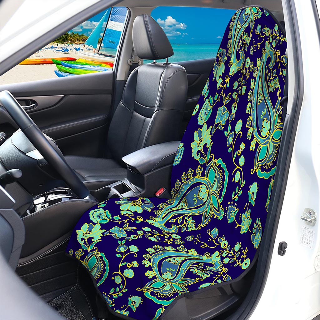 Blue Bohemian Paisley Pattern Print Waterproof Car Seat Cover