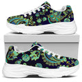 Blue Bohemian Paisley Pattern Print White Chunky Shoes