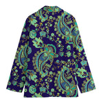 Blue Bohemian Paisley Pattern Print Women's Blazer