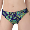 Blue Bohemian Paisley Pattern Print Women's Panties