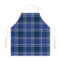 Blue Border Tartan Pattern Print Adjustable Apron