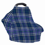 Blue Border Tartan Pattern Print Baby Seat Cover