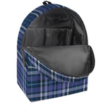 Blue Border Tartan Pattern Print Backpack