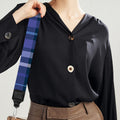 Blue Border Tartan Pattern Print Bag Strap