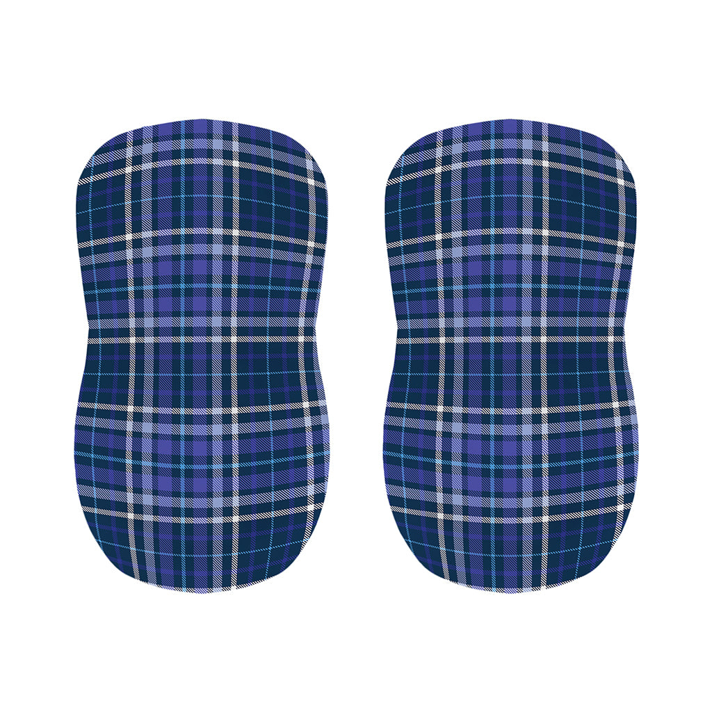 Blue Border Tartan Pattern Print Bar Stool Covers