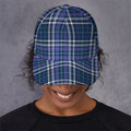 Blue Border Tartan Pattern Print Baseball Cap