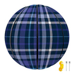 Blue Border Tartan Pattern Print Basketball