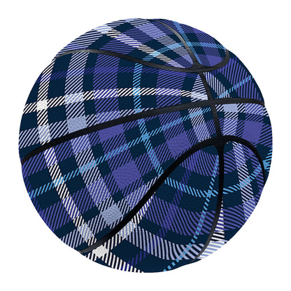 Blue Border Tartan Pattern Print Basketball