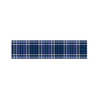 Blue Border Tartan Pattern Print Bed Runner