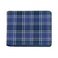Blue Border Tartan Pattern Print Bifold Wallet