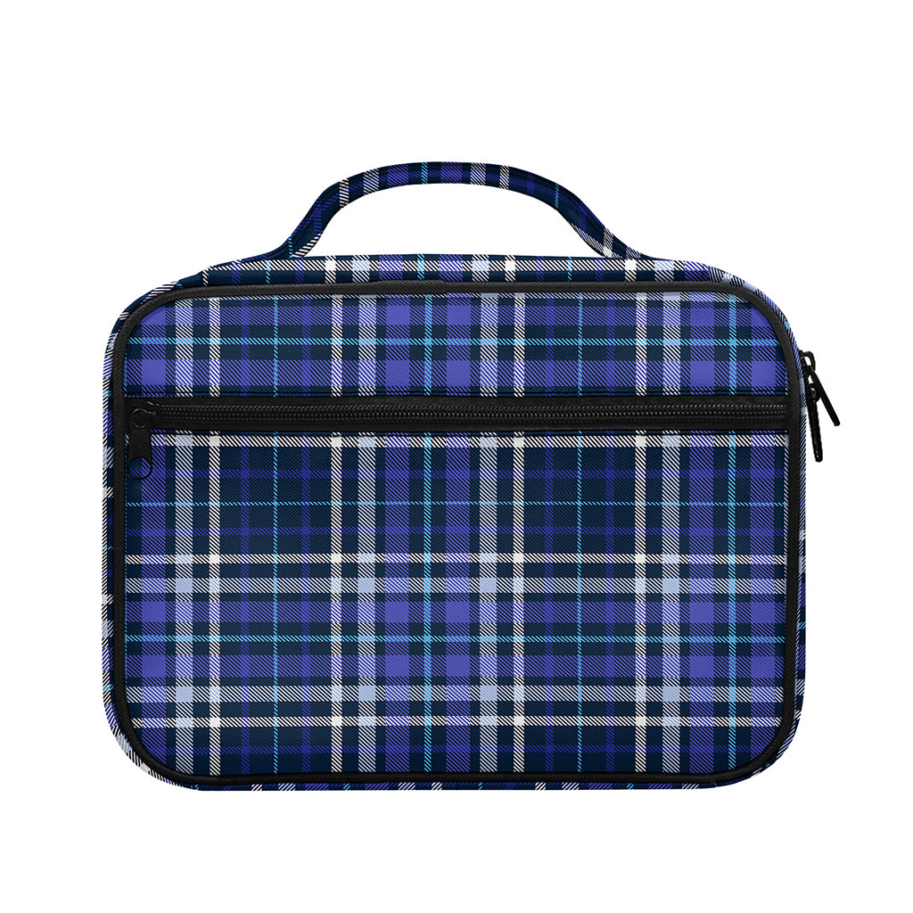 Blue Border Tartan Pattern Print Briefcase Bible Bag