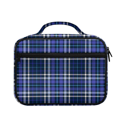 Blue Border Tartan Pattern Print Briefcase Bible Bag