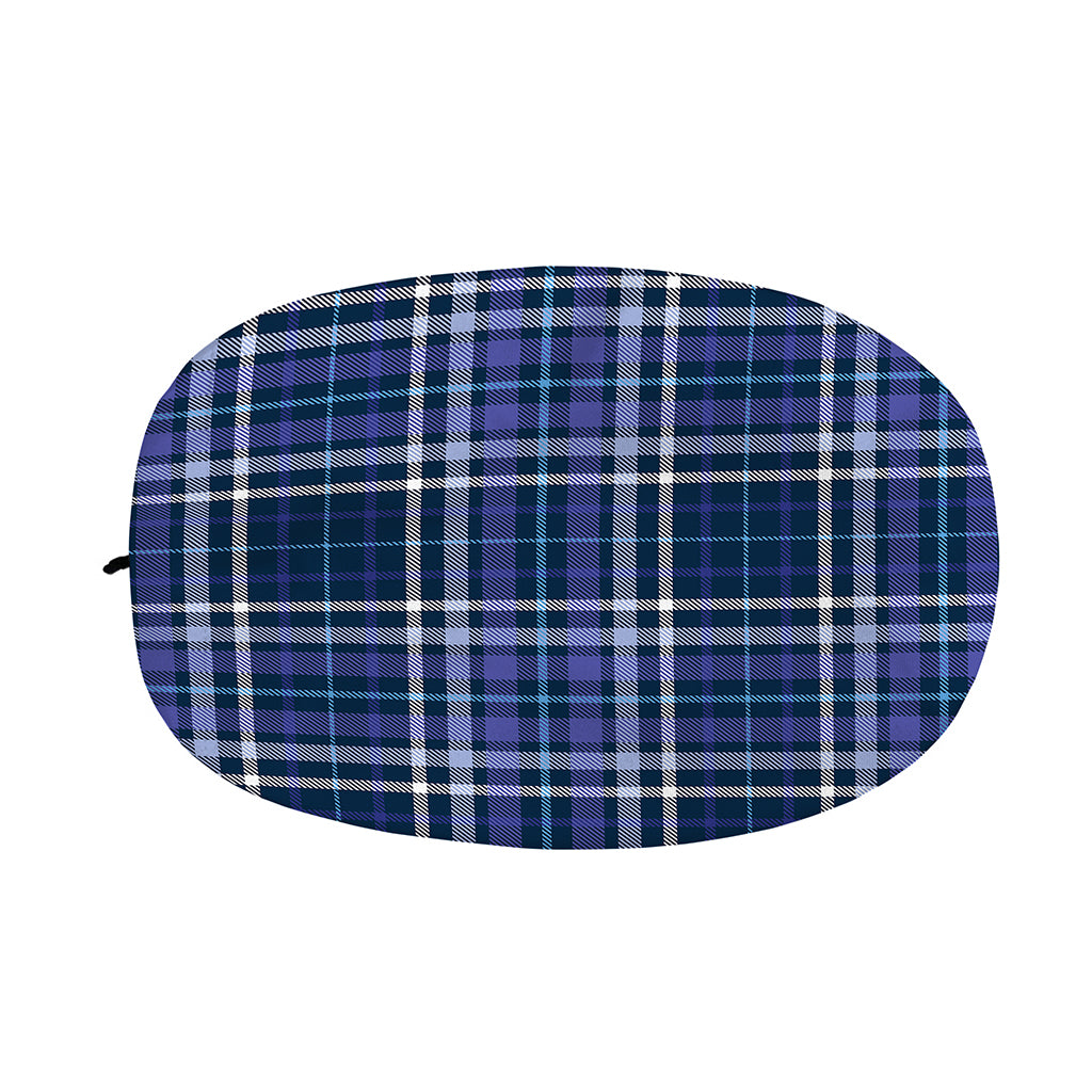 Blue Border Tartan Pattern Print Car Side Mirror Covers