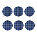 Blue Border Tartan Pattern Print Coaster Set