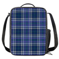 Blue Border Tartan Pattern Print Crossbody Lunch Bag