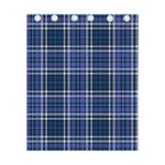 Blue Border Tartan Pattern Print Curtain