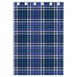 Blue Border Tartan Pattern Print Curtain