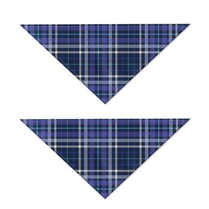 Blue Border Tartan Pattern Print Dog Bandana