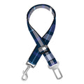 Blue Border Tartan Pattern Print Dog Seat Belt
