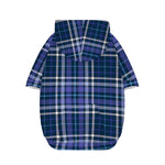 Blue Border Tartan Pattern Print Dog Zip Up Hoodie