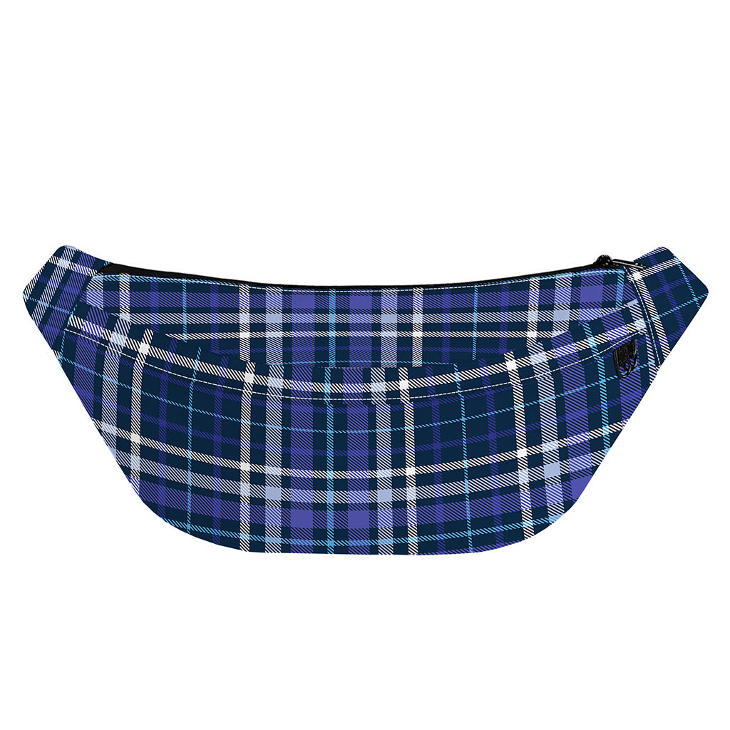 Blue Border Tartan Pattern Print Fanny Pack
